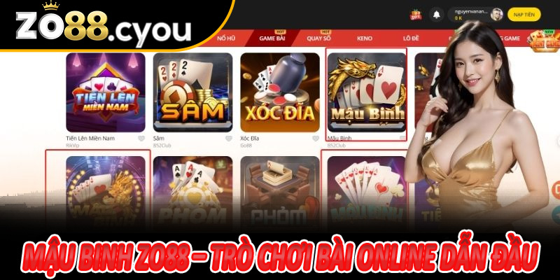 Mậu Binh Zo88 – Trò chơi bài online dẫn đầu uy tín và trải nghiệm